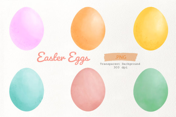 Easter Eggs Watercolor Handdrawn - PNG and Illustrations