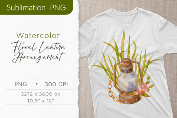 Floral Lantern Watercolor Clipart and Illustrations