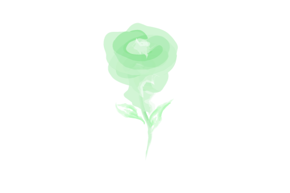 Green Rose Flower Abstract Watercolor Illustrations