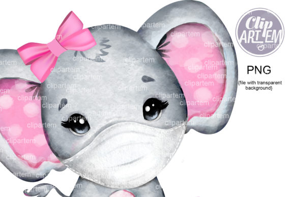 Pink Elephant Mask Watercolor PNG Images