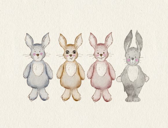 Rabbits Watercolor Illustrations