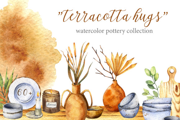 Terracotta Hugs Watercolor Pottery Set