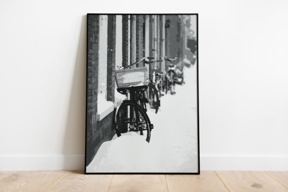 Vintage Bike with Snow Watercolor Illustrations