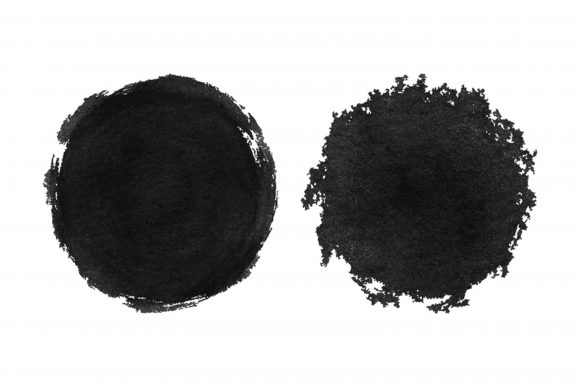 Watercolor Black Round Texture Design Illustrations