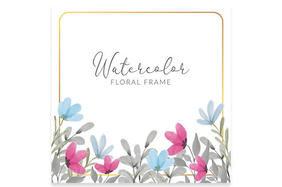 Watercolor Colorful Flower Square Frame Review