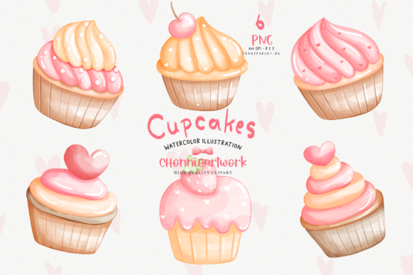 Watercolor Cupcake Clipart, Cupcake Png
