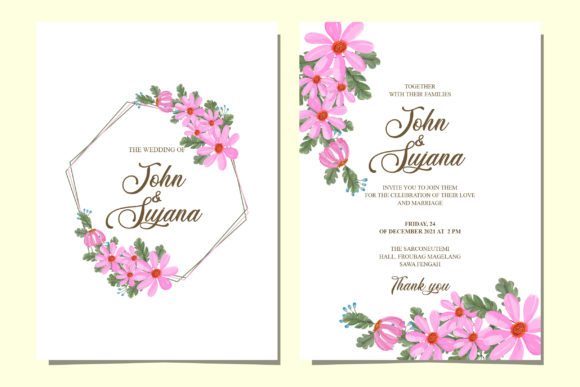 Watercolor Flora Wedding Invitation Card