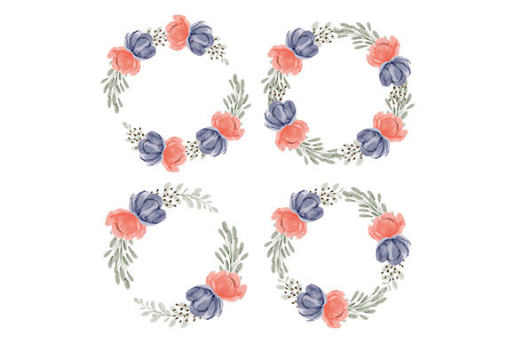 Watercolor Flower Floral Wreath Set: Essential Illustrations