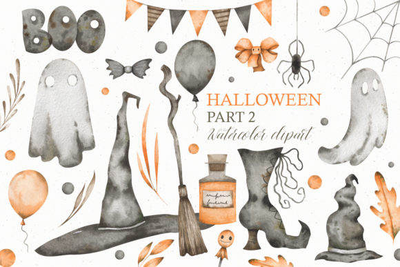 Watercolor Halloween Clipart, Part 2 Illustrations