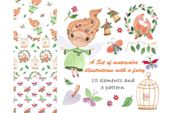 Watercolor Illustrations with a Fairy