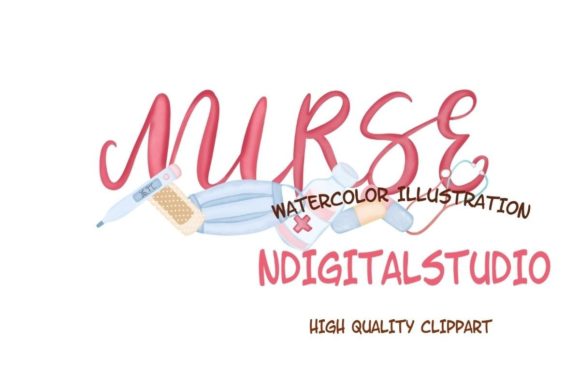 Watercolor Nurse Hero Printable Png and Illustrations