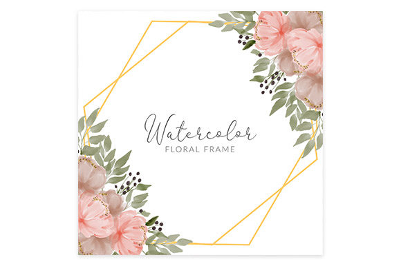Watercolor Peony Flower Rustic Frame: Top Illustrations