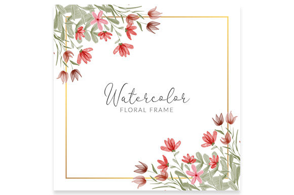 Watercolor Red Floral Frame Border: Illustrations Review