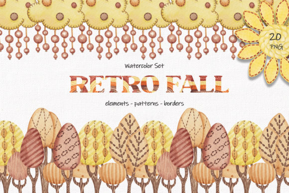 Watercolor Set “Retro Fall” Illustrations